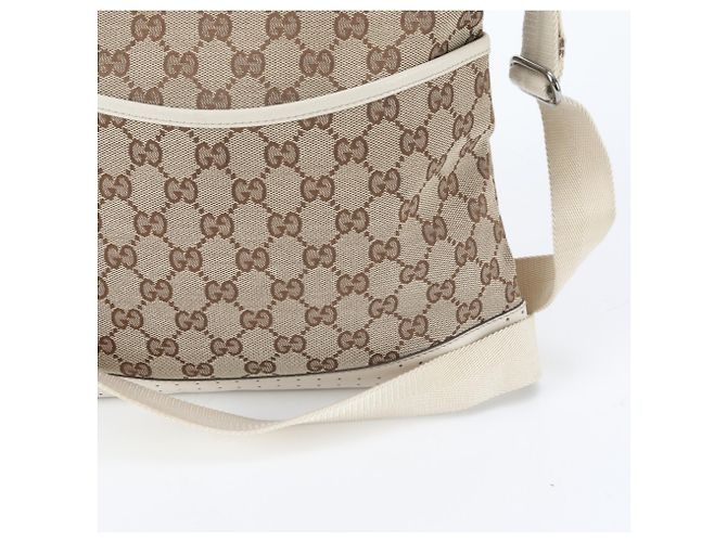 Borsa a tracolla Gucci GG Canvas Leather Bianco Beige - vista 2