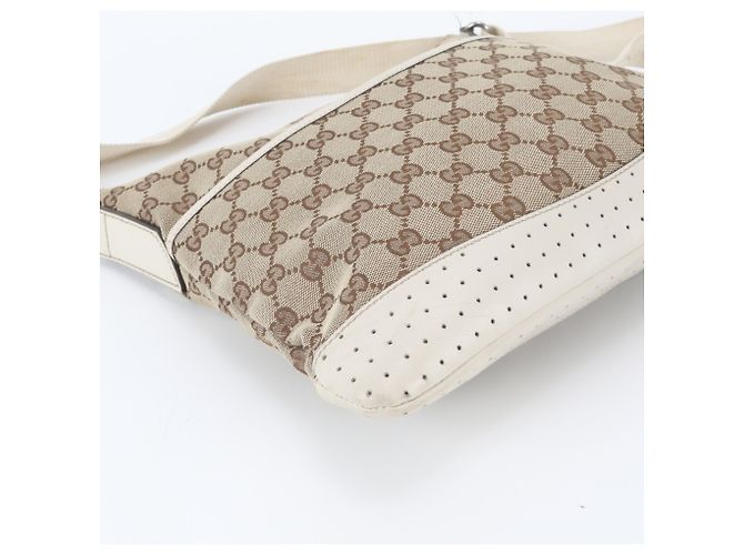 Borsa a tracolla Gucci GG Canvas Leather Bianco Beige - vista 5