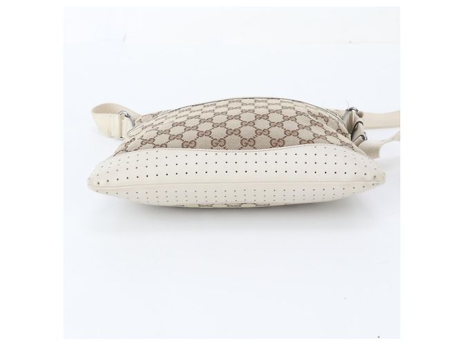 Borsa a tracolla Gucci GG Canvas Leather Bianco Beige - vista 6
