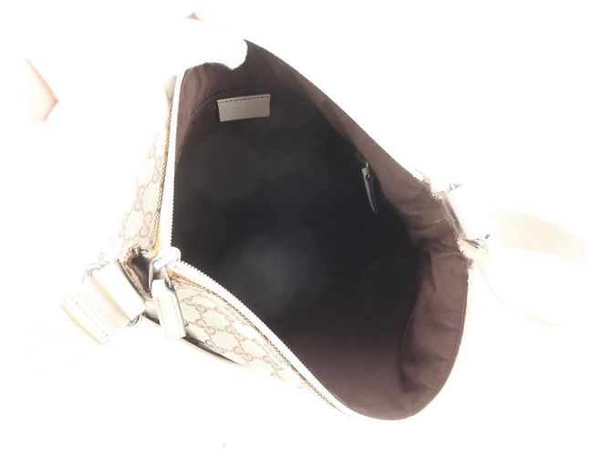 Borsa a tracolla Gucci GG Canvas Leather Bianco Beige - vista 7