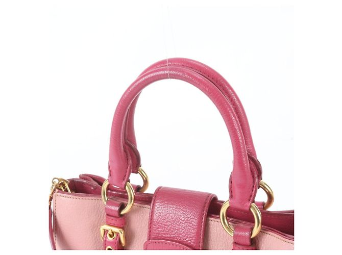 Borsa a tracolla 2-Way Miu Miu in pelle Madras Rosa - vista 3