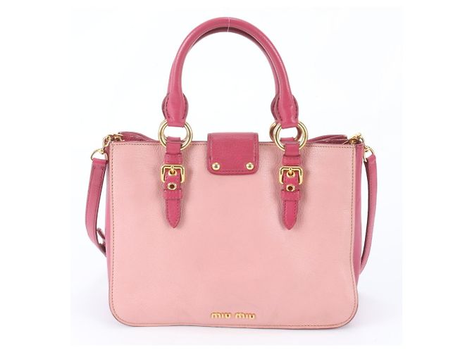 Borsa a tracolla 2-Way Miu Miu in pelle Madras Rosa - vista 4