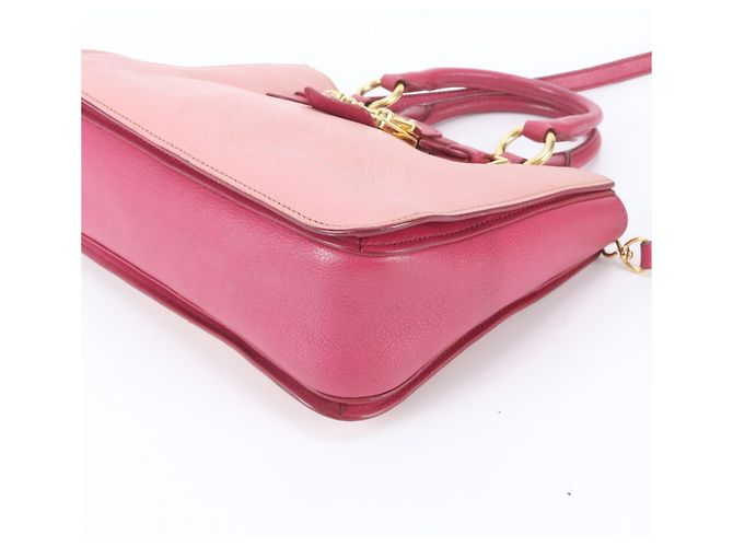 Borsa a tracolla 2-Way Miu Miu in pelle Madras Rosa - vista 5