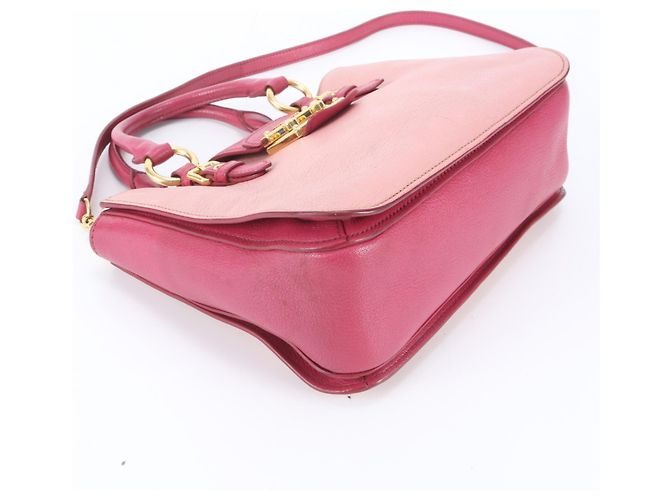 Borsa a tracolla 2-Way Miu Miu in pelle Madras Rosa - vista 6