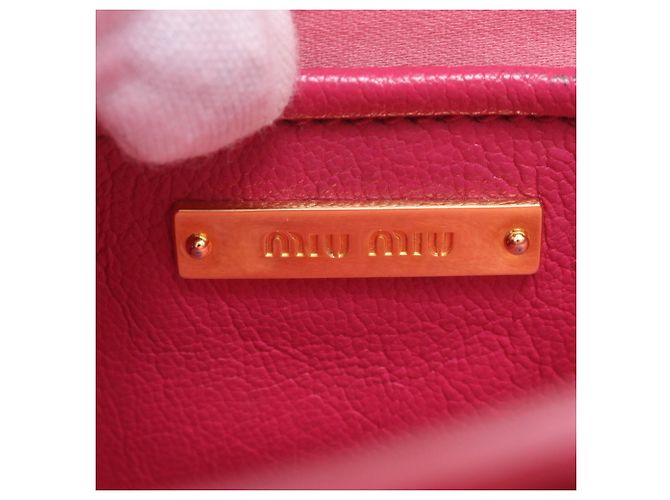 Borsa a tracolla 2-Way Miu Miu in pelle Madras Rosa - vista 9