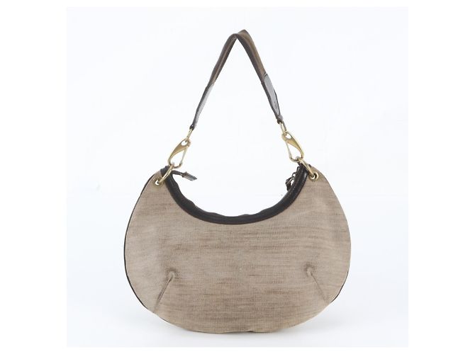 Borsa a tracolla in pelle a mezzaluna Gucci Sherry Line Beige - vista 3