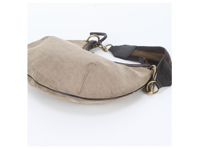 Borsa a tracolla in pelle a mezzaluna Gucci Sherry Line Beige - vista 4