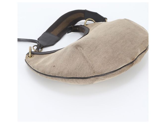 Borsa a tracolla in pelle a mezzaluna Gucci Sherry Line Beige - vista 5