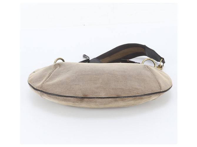 Borsa a tracolla in pelle a mezzaluna Gucci Sherry Line Beige - vista 6