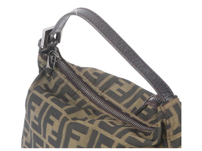 Borsa a secchiello Fendi Zucca FF Mamma Marrone Beige - vista 2