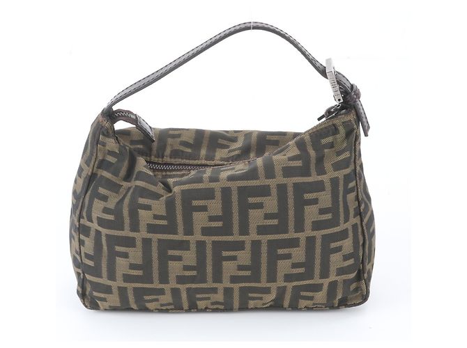 Borsa a secchiello Fendi Zucca FF Mamma Marrone Beige - vista 3