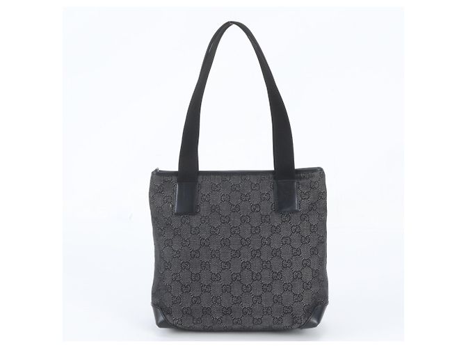 Saco Tote Gucci em lona GG e couro Preto - vista 3