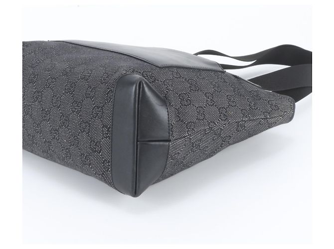 Saco Tote Gucci em lona GG e couro Preto - vista 4