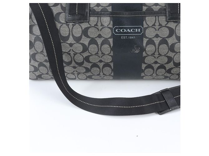 Sac Boston 2-Way en cuir Signature Coach Noir - vue 2