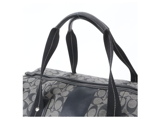 Sac Boston 2-Way en cuir Signature Coach Noir - vue 3