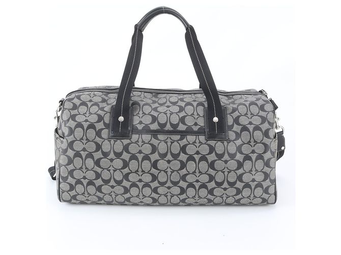Sac Boston 2-Way en cuir Signature Coach Noir - vue 4