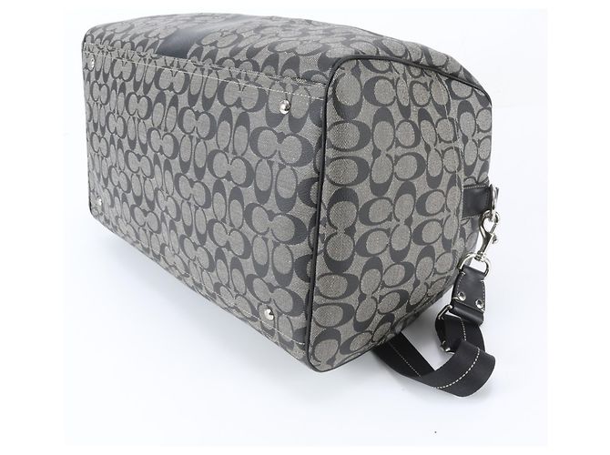 Sac Boston 2-Way en cuir Signature Coach Noir - vue 5