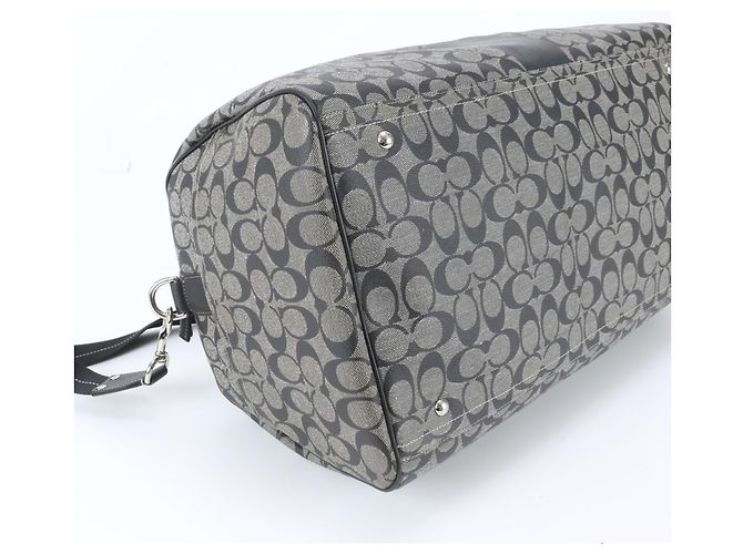 Sac Boston 2-Way en cuir Signature Coach Noir - vue 6