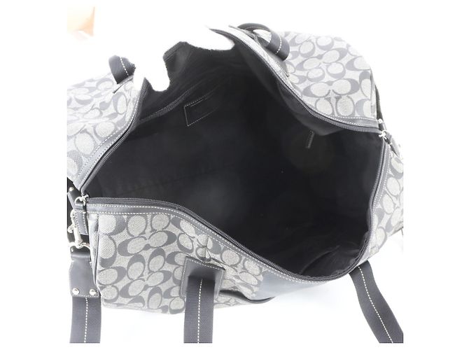 Sac Boston 2-Way en cuir Signature Coach Noir - vue 8