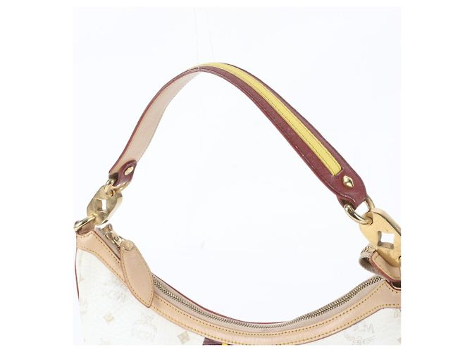 MCM Visetos Hobo Schultertasche aus Leder Weiß - Ansicht 2
