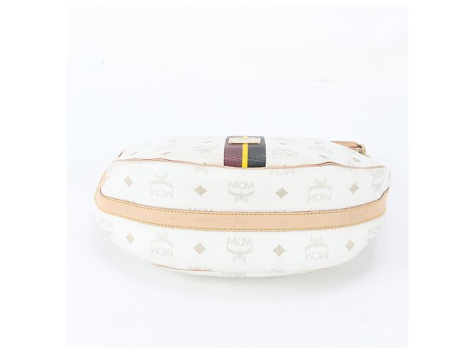 MCM Visetos Hobo Schultertasche aus Leder Weiß - Ansicht 6
