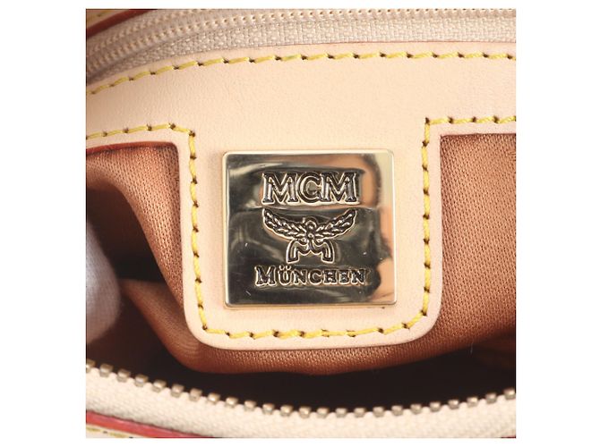 MCM Visetos Hobo Schultertasche aus Leder Weiß - Ansicht 8