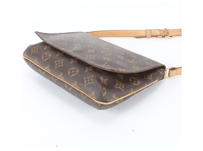 Bolso de hombro Louis Vuitton Monogram Musette Tango M51257 de cuero Castaño - vista 4