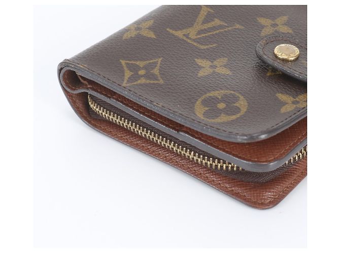 Louis Vuitton Monogram Compact Zip Bi-fold Geldbörse Braun - Ansicht 4
