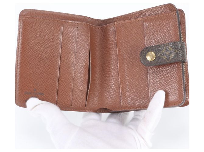 Louis Vuitton Monogram Compact Zip Bi-fold Geldbörse Braun - Ansicht 6