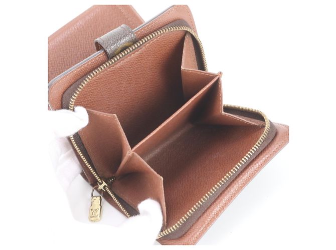 Louis Vuitton Monogram Compact Zip Bi-fold Geldbörse Braun - Ansicht 8
