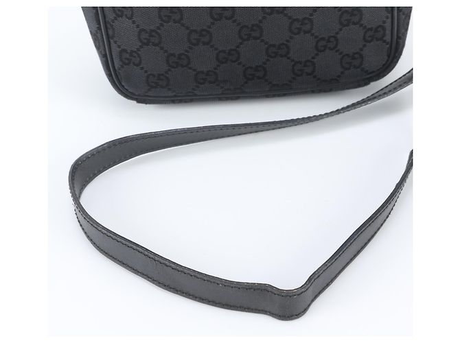 Borsa a tracolla Gucci GG Canvas Leather Nero - vista 2