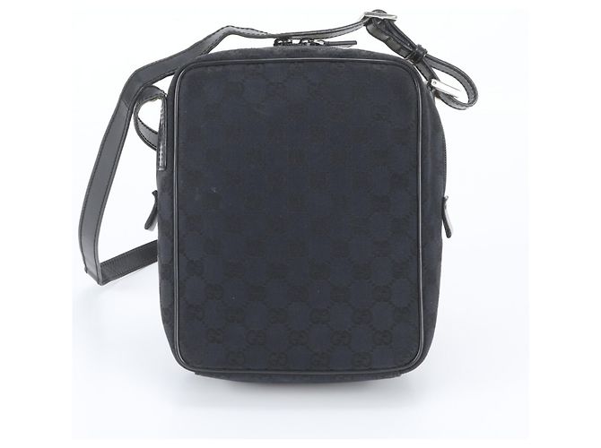 Borsa a tracolla Gucci GG Canvas Leather Nero - vista 3