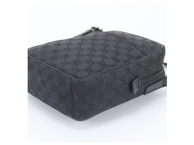 Borsa a tracolla Gucci GG Canvas Leather Nero - vista 4