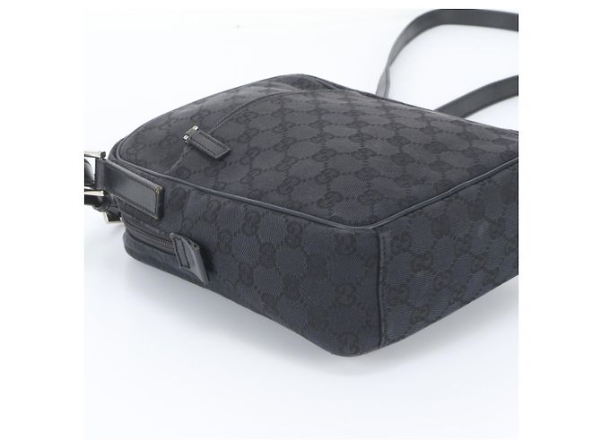Borsa a tracolla Gucci GG Canvas Leather Nero - vista 5