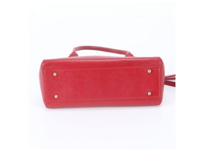 Burberry Nova Check Shadow Horse Leder 2-Way Tasche Rot Beige - Ansicht 7