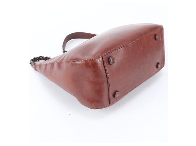 Prada Leder-Schultertasche mit Kette Braun - Ansicht 5