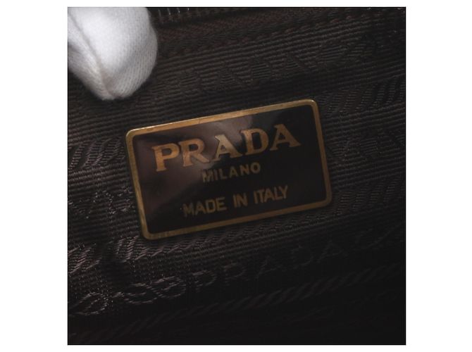 Prada Leder-Schultertasche mit Kette Braun - Ansicht 8