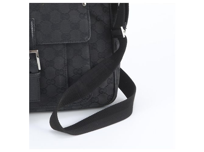 Borsa a tracolla Gucci GG Canvas Leather Nero - vista 2