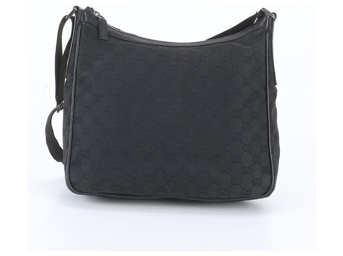 Borsa a tracolla Gucci GG Canvas Leather Nero - vista 3