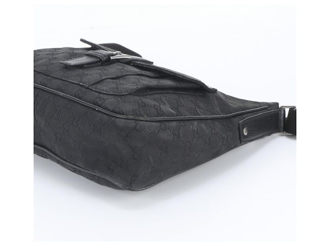 Borsa a tracolla Gucci GG Canvas Leather Nero - vista 4