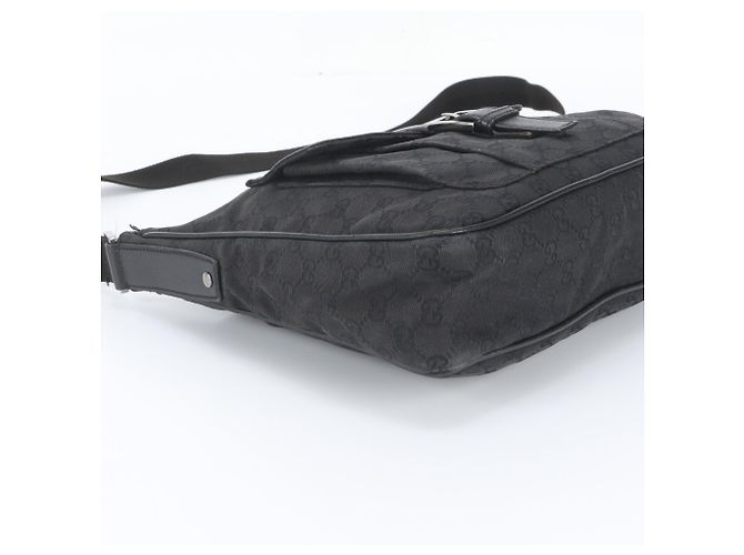 Borsa a tracolla Gucci GG Canvas Leather Nero - vista 5