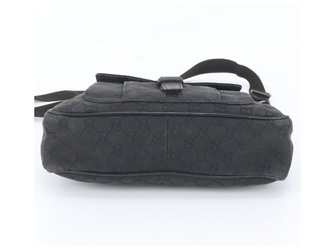 Borsa a tracolla Gucci GG Canvas Leather Nero - vista 6