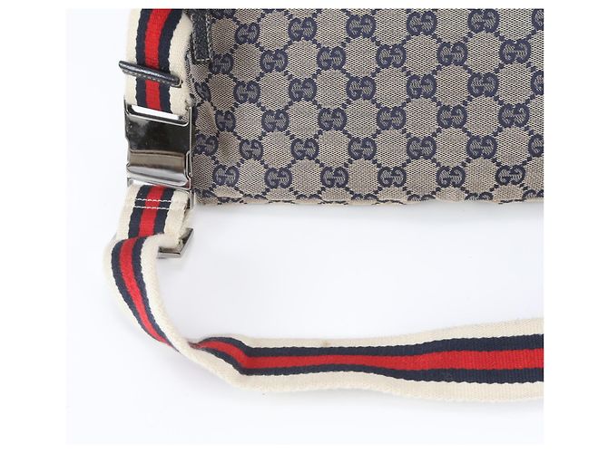 Borsa a tracolla 2-Way Gucci GG Canvas Leather Blu navy - vista 4