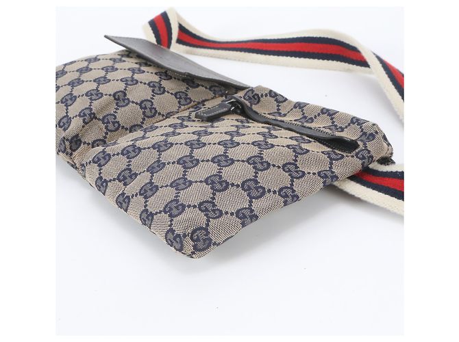 Borsa a tracolla 2-Way Gucci GG Canvas Leather Blu navy - vista 5