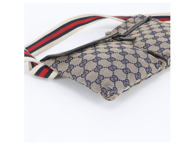 Borsa a tracolla 2-Way Gucci GG Canvas Leather Blu navy - vista 6