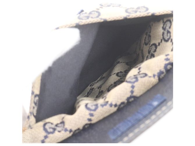 Borsa a tracolla 2-Way Gucci GG Canvas Leather Blu navy - vista 8
