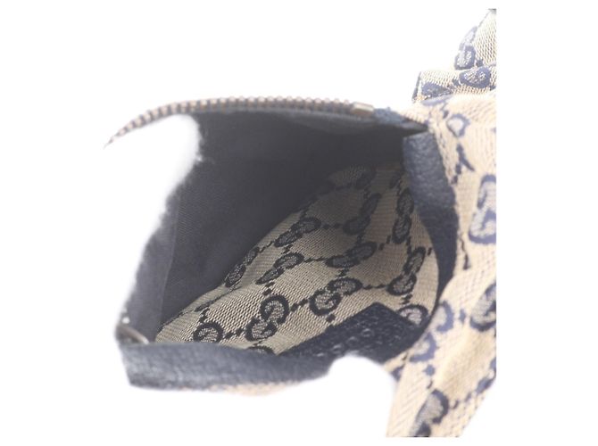 Borsa a tracolla 2-Way Gucci GG Canvas Leather Blu navy - vista 9