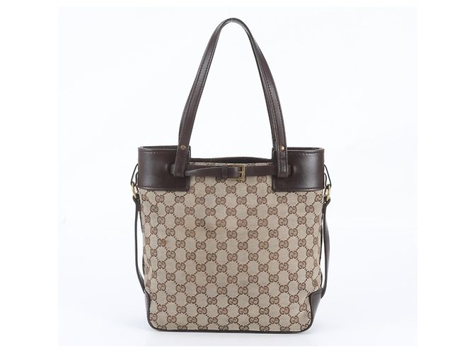 Gucci GG Canvas Leder-Tote-Bag Braun - Ansicht 3