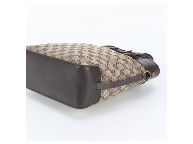 Gucci GG Canvas Leder-Tote-Bag Braun - Ansicht 4