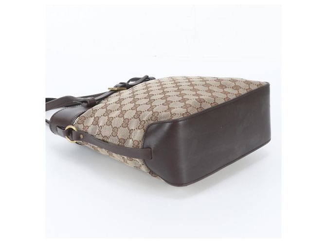 Gucci GG Canvas Leder-Tote-Bag Braun - Ansicht 5